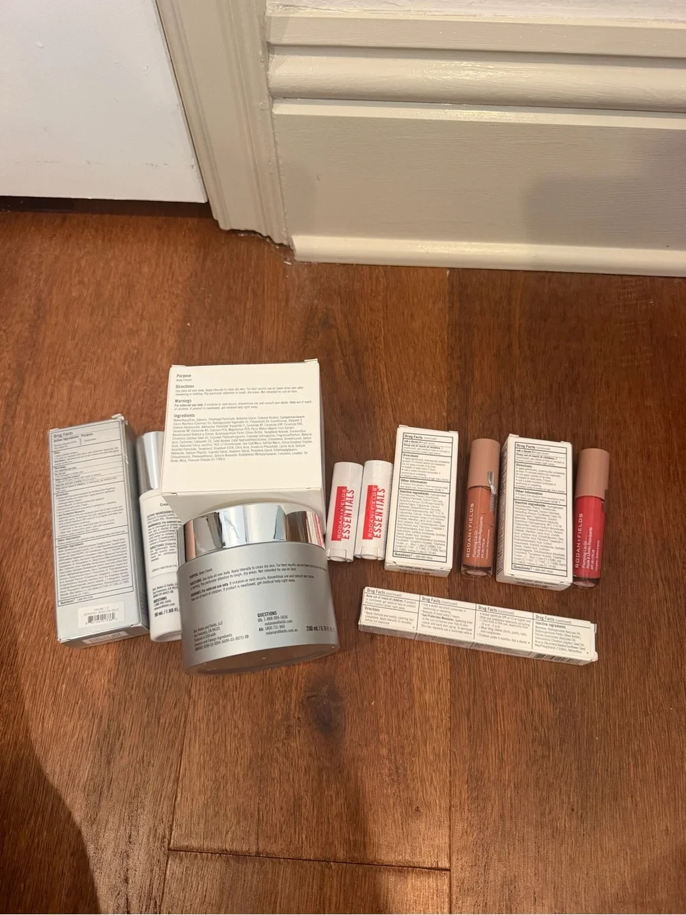 Rodan + Fields Lip & Skincare Set with Silver Packaging and Neutral Lip Shades
